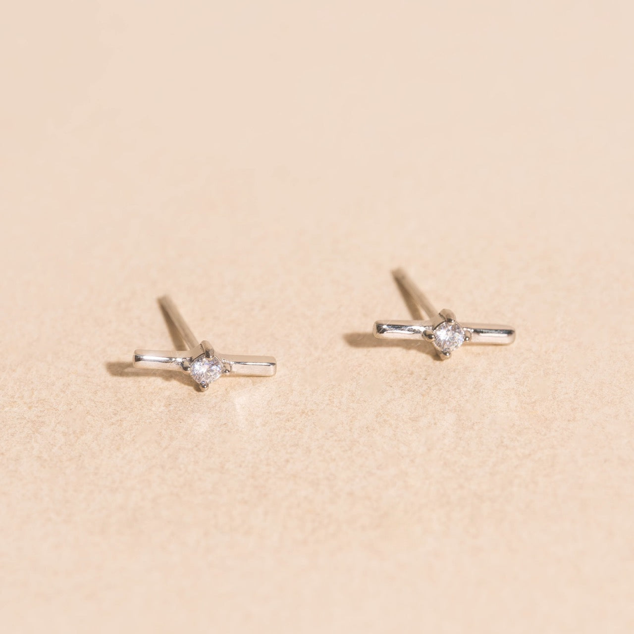 Crystal Bar Stud Earrings