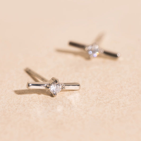 Crystal Bar Stud Earrings