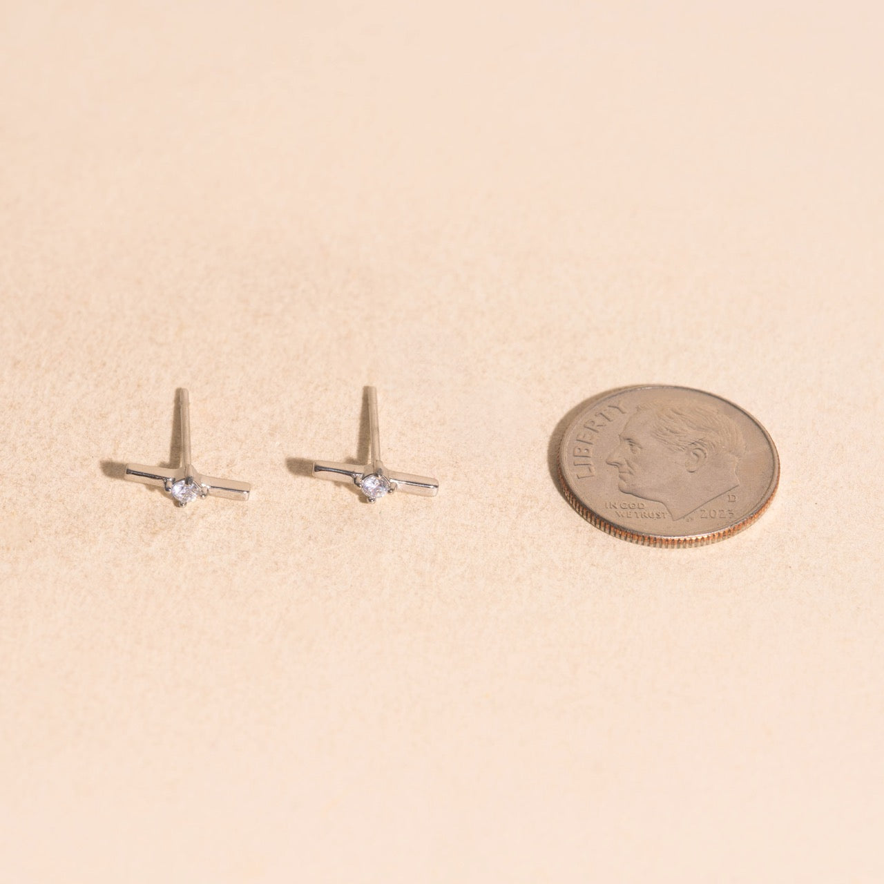 Crystal Bar Stud Earrings