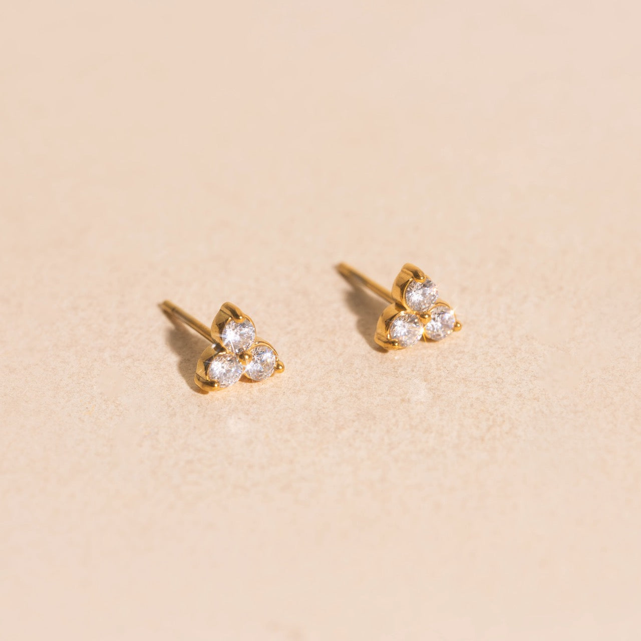 Crystal Trio Stud Earrings