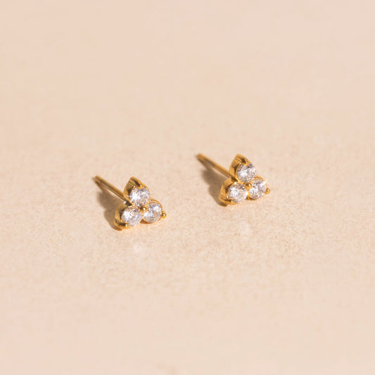 Crystal Trio Stud Earrings