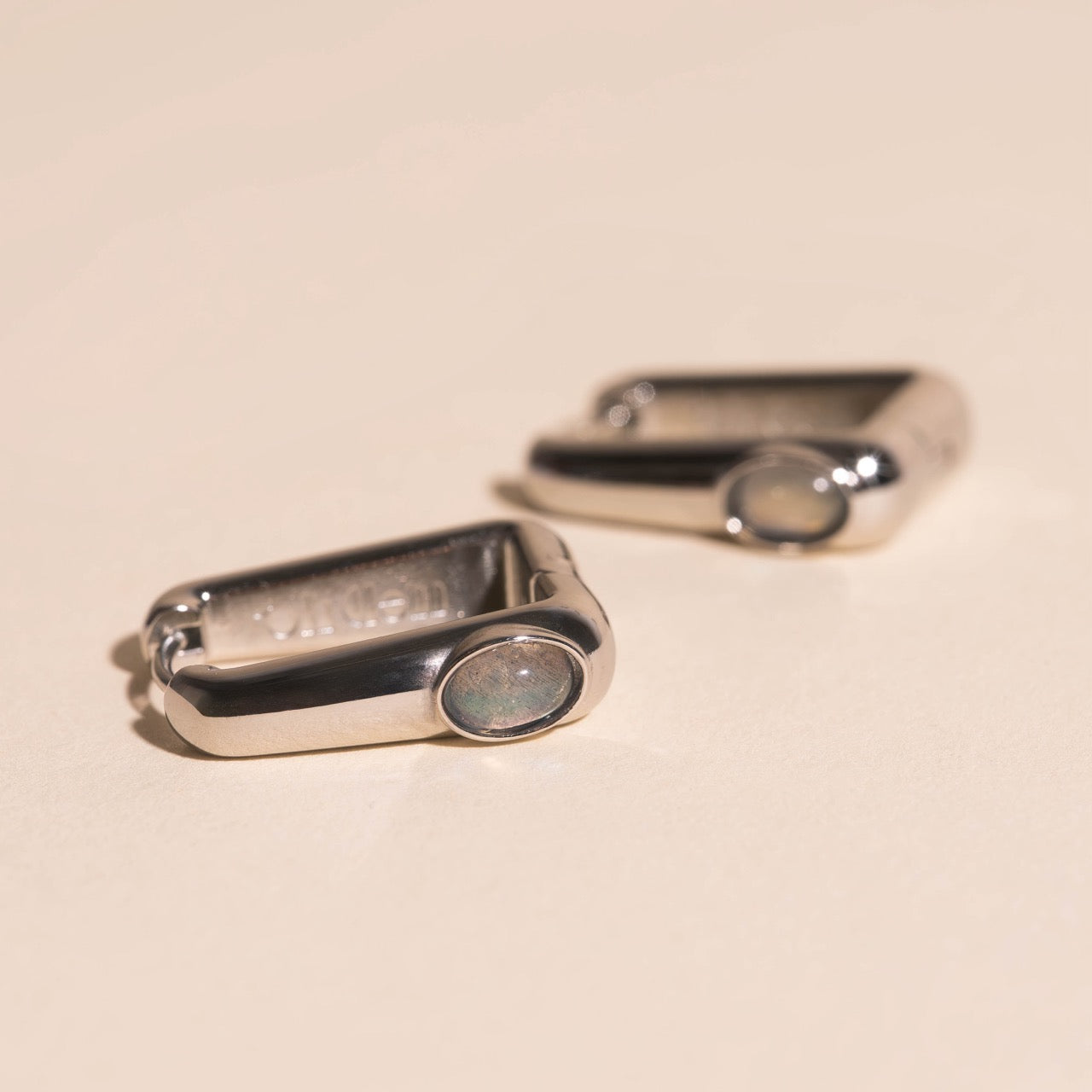 Planetary Rectangle Huggie Hoop Earrings