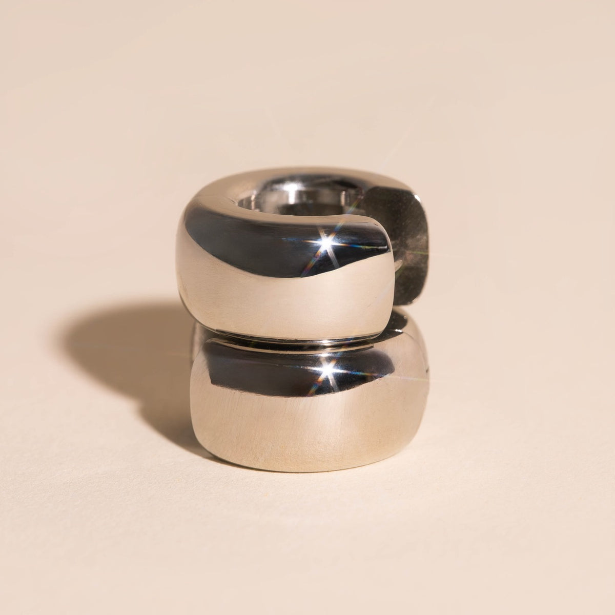 Marshmallow Mega Huggie Hoop Earrings
