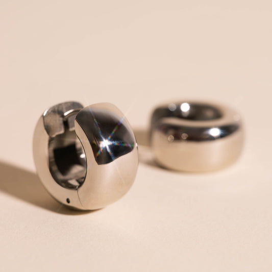 Marshmallow Mega Huggie Hoop Earrings