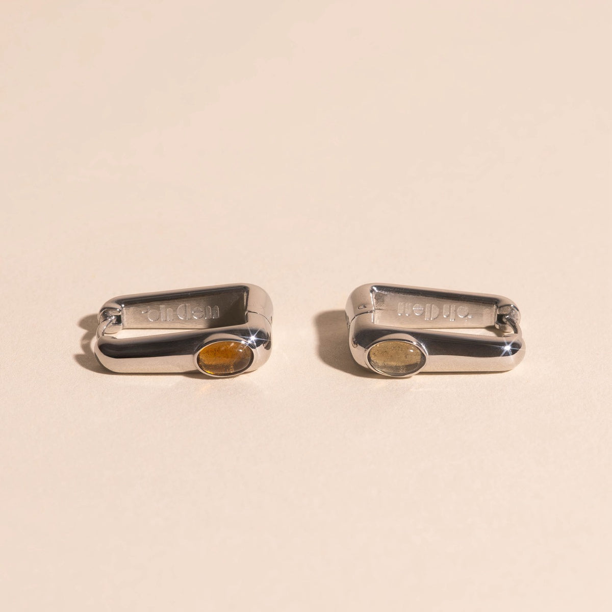 Planetary Rectangle Huggie Hoop Earrings