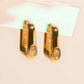 Planetary Rectangle Huggie Hoop Earrings