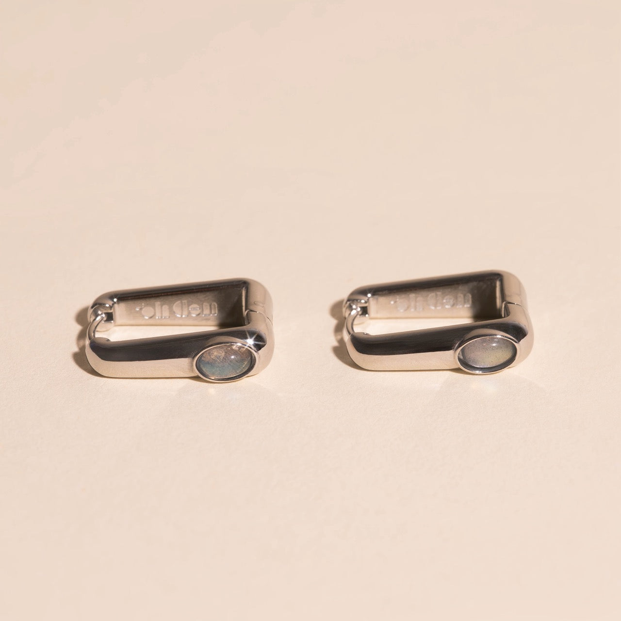 Planetary Rectangle Huggie Hoop Earrings