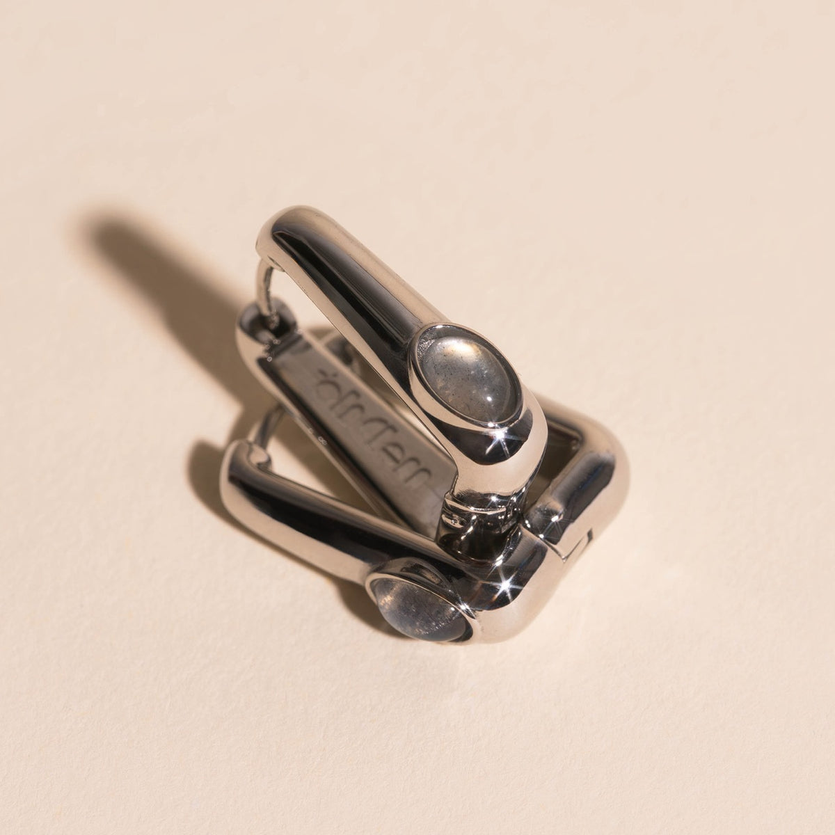 Planetary Rectangle Huggie Hoop Earrings