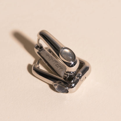 Planetary Rectangle Huggie Hoop Earrings