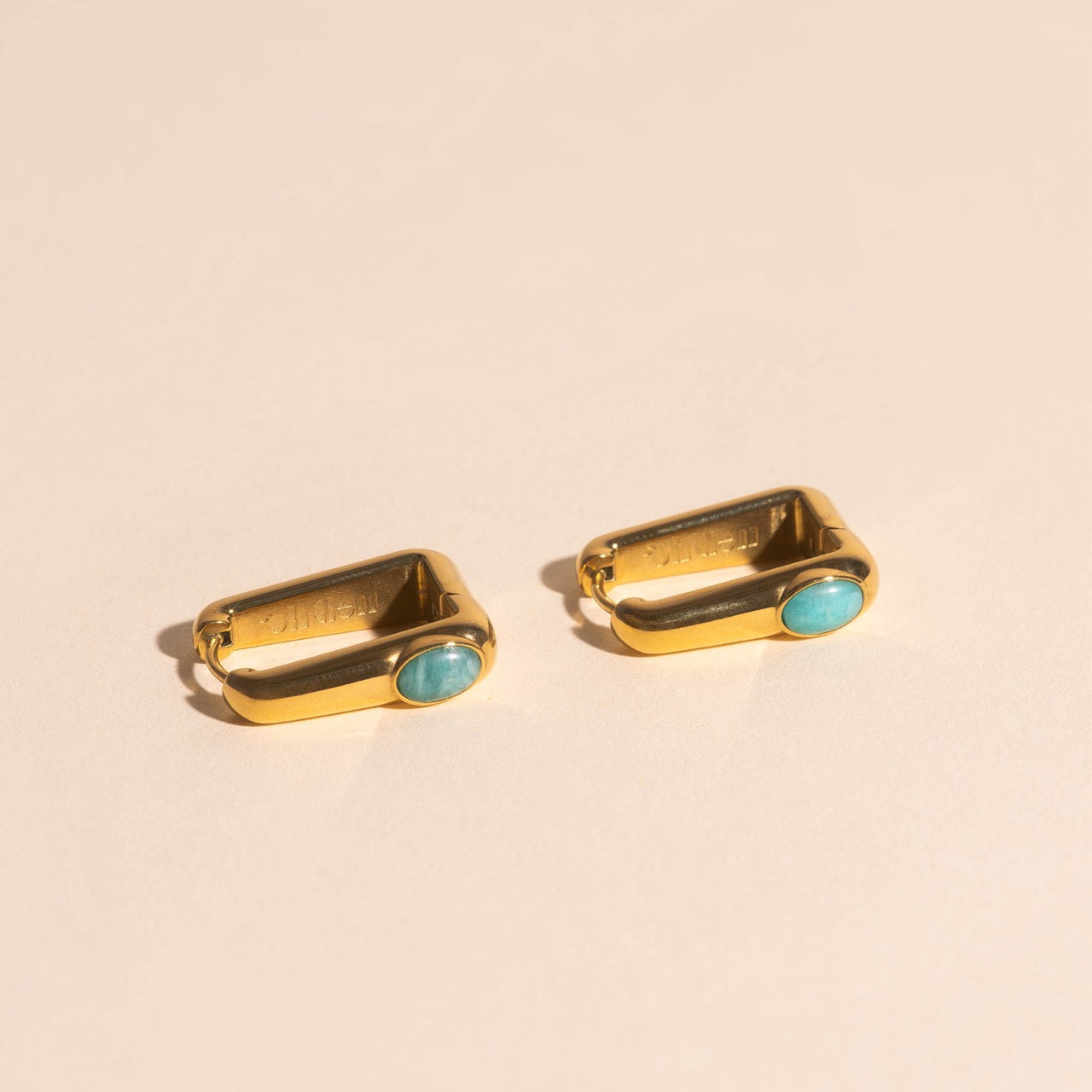 Planetary Rectangle Huggie Hoop Earrings