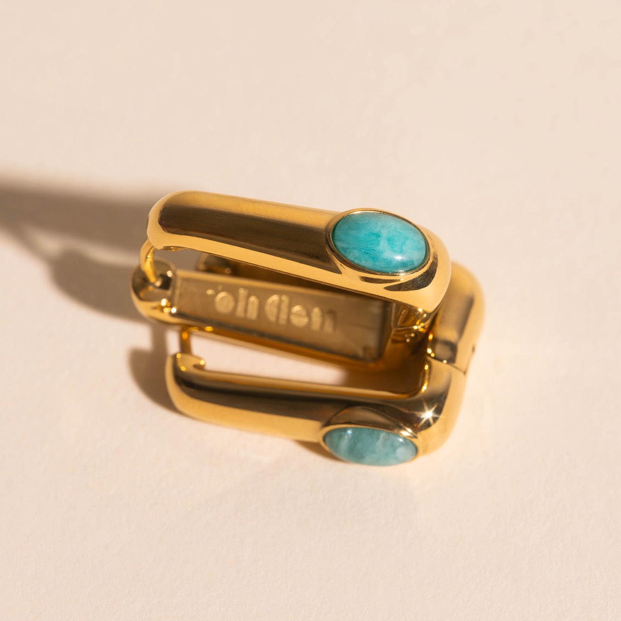 Planetary Rectangle Huggie Hoop Earrings