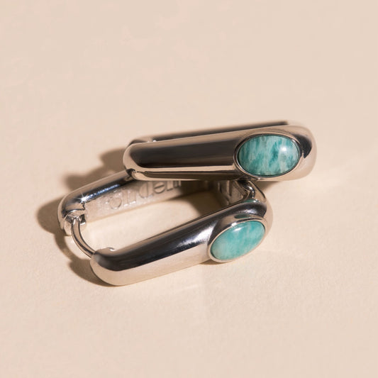 Planetary Rectangle Huggie Hoop Earrings