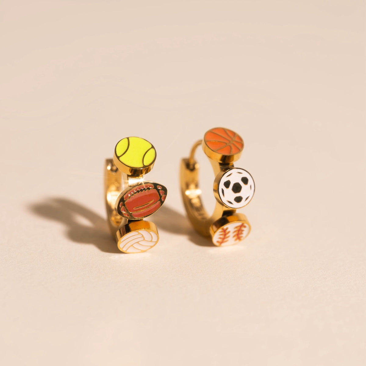 Sports 3D Huggie Hoop Earrings