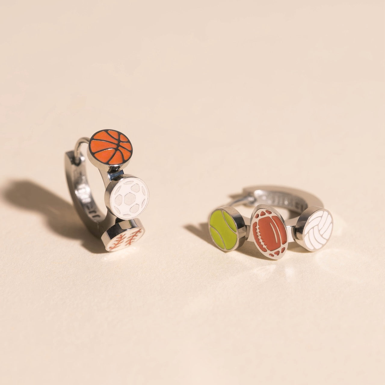Sports 3D Huggie Hoop Earrings