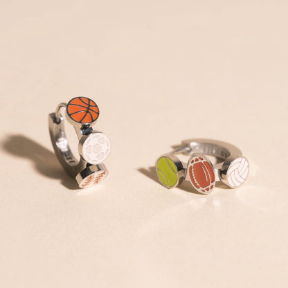Sports 3D Huggie Hoop Earrings