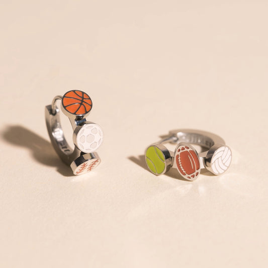 Sports 3D Huggie Hoop Earrings