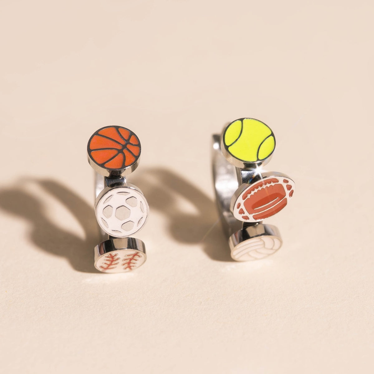 Sports 3D Huggie Hoop Earrings