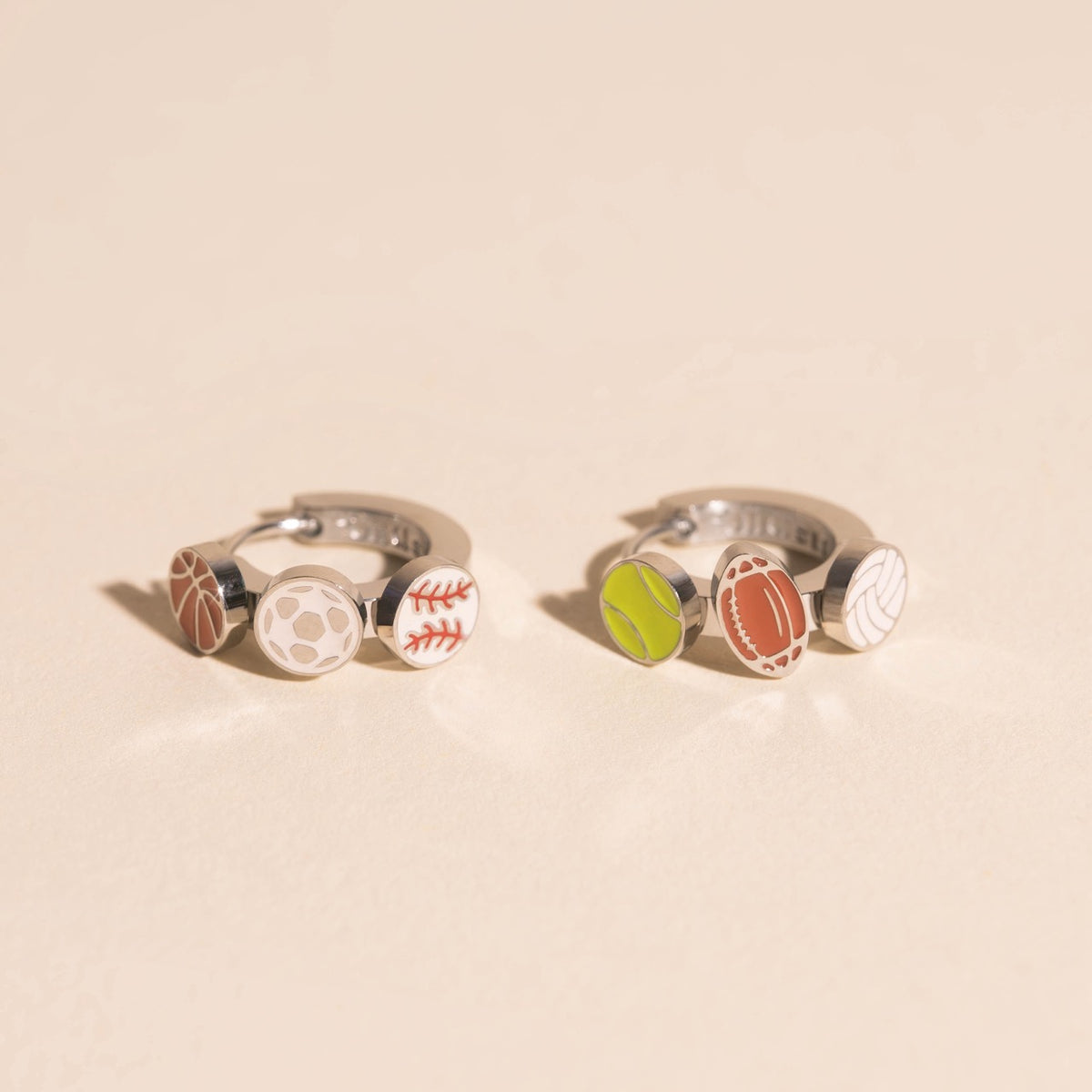 Sports 3D Huggie Hoop Earrings