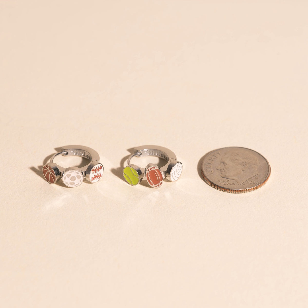 Sports 3D Huggie Hoop Earrings
