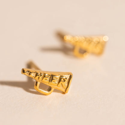 Cheer Megaphone Tiny Stud Earrings
