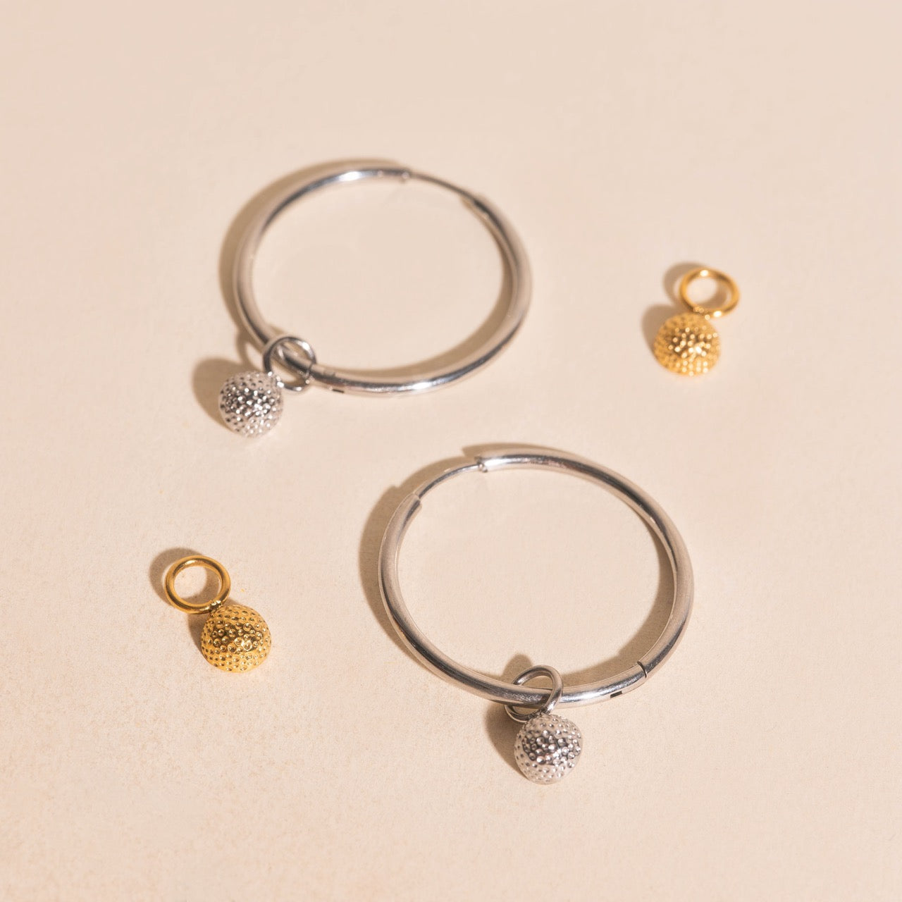 Golf Ball Huggie Hoop Charms