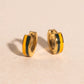 Team Spirit Striped Chunky Huggie Hoop Earrings