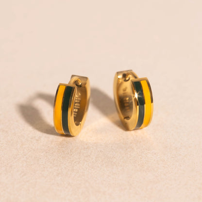 Team Spirit Striped Chunky Huggie Hoop Earrings