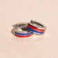 Team Spirit Striped Chunky Huggie Hoop Earrings