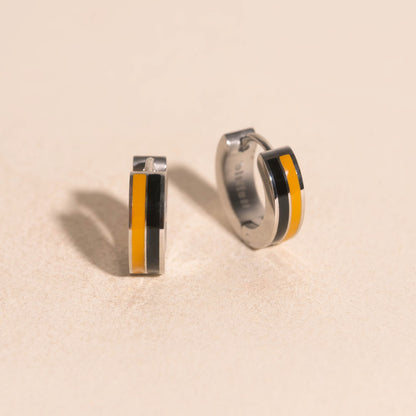 Team Spirit Striped Chunky Huggie Hoop Earrings