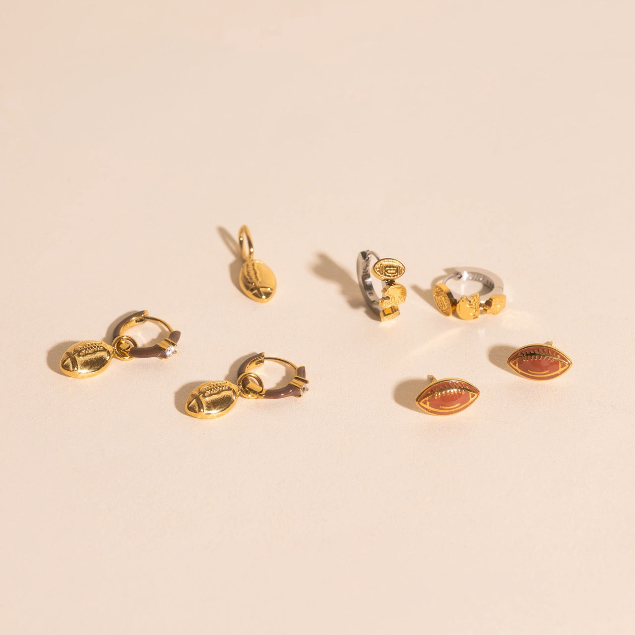 Football 3D Huggie Hoop Earrings – Oh Clementine