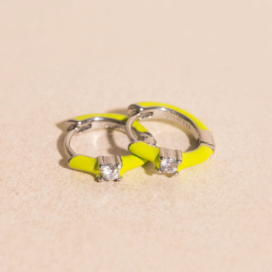 Color Pop Crystal Huggie Hoop Earrings
