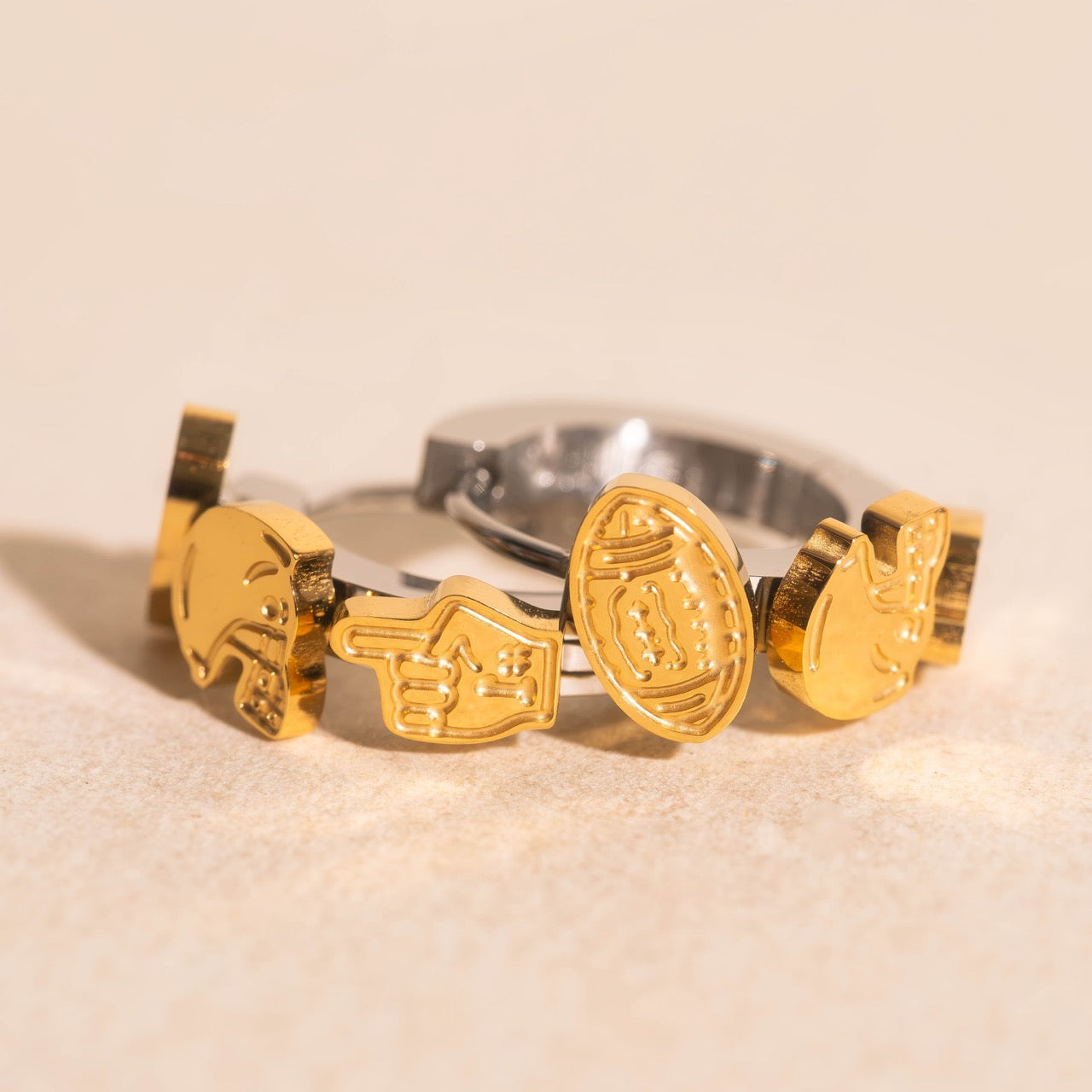 Football 3D Huggie Hoop Earrings – Oh Clementine