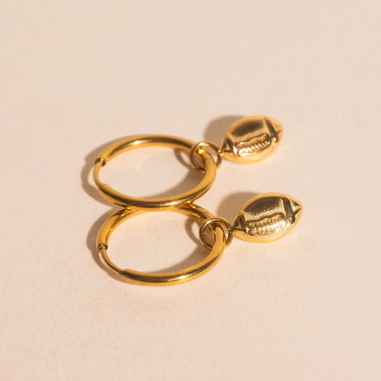 Football Huggie Hoop Charms