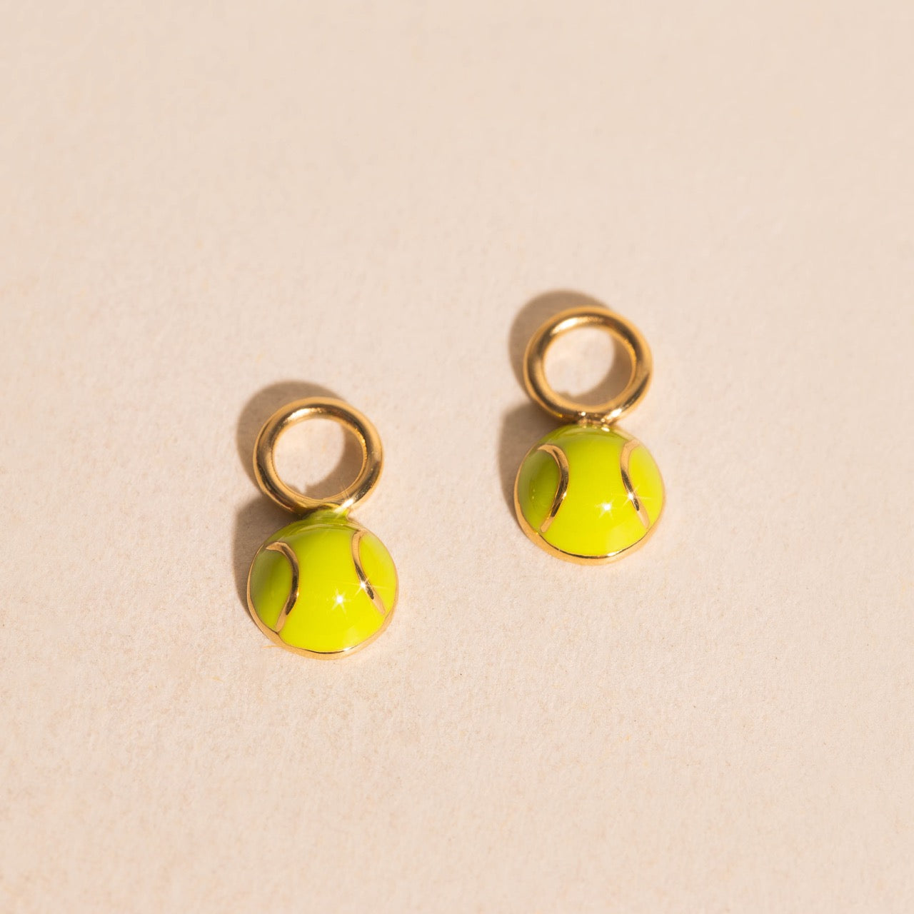 Tennis Ball Huggie Hoop Charms