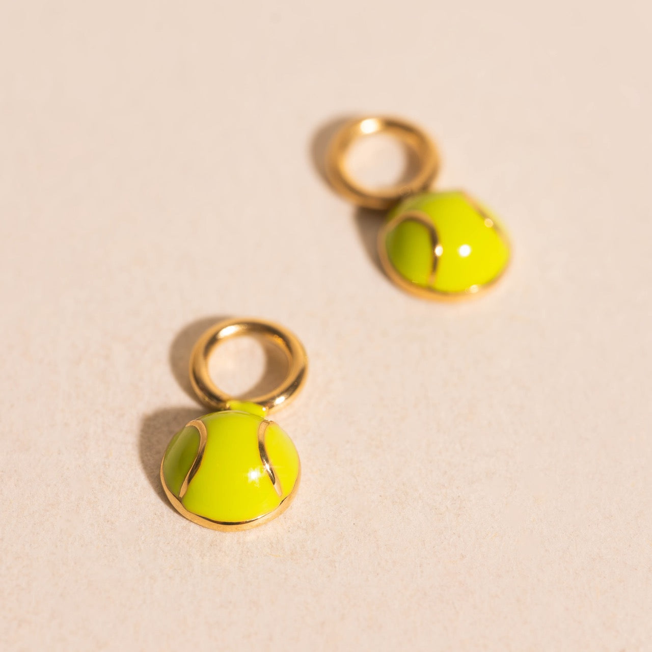 Tennis Ball Huggie Hoop Charms