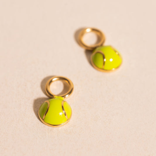 Tennis Ball Huggie Hoop Charms