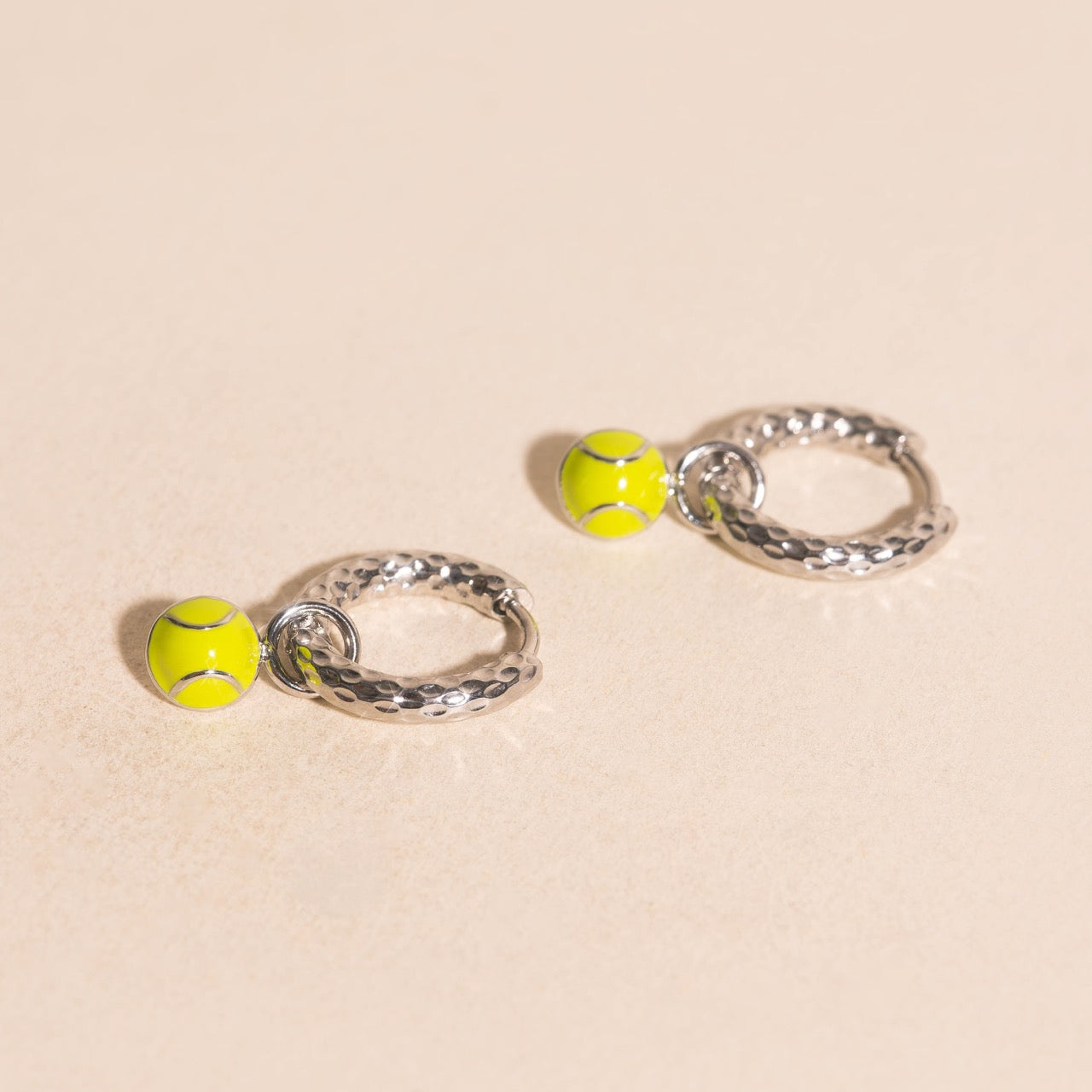 Tennis Ball Huggie Hoop Charms
