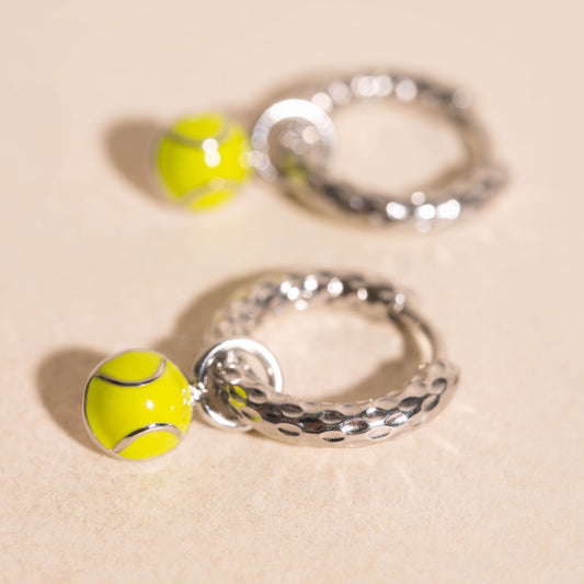 Tennis Ball Huggie Hoop Charms