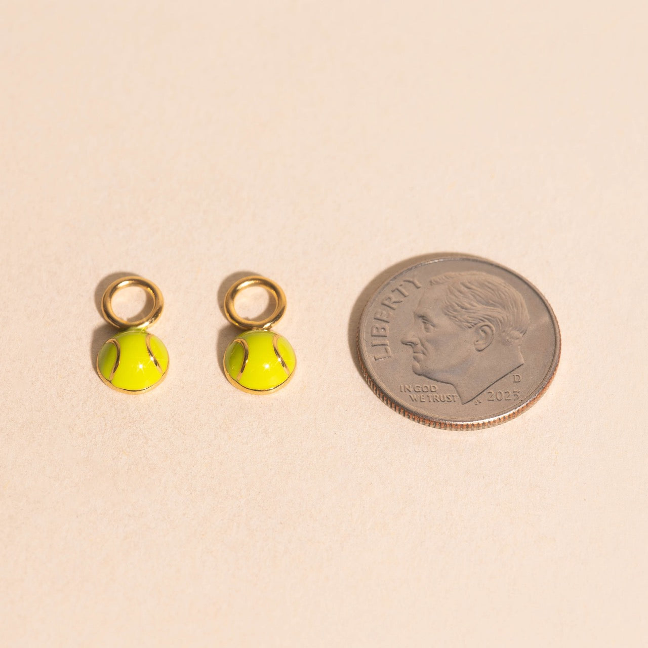 Tennis Ball Huggie Hoop Charms