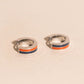 Team Spirit Striped Chunky Huggie Hoop Earrings