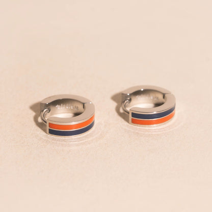 Team Spirit Striped Chunky Huggie Hoop Earrings