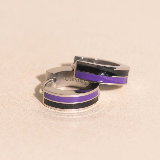 Team Spirit Striped Chunky Huggie Hoop Earrings