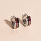 Team Spirit Striped Chunky Huggie Hoop Earrings
