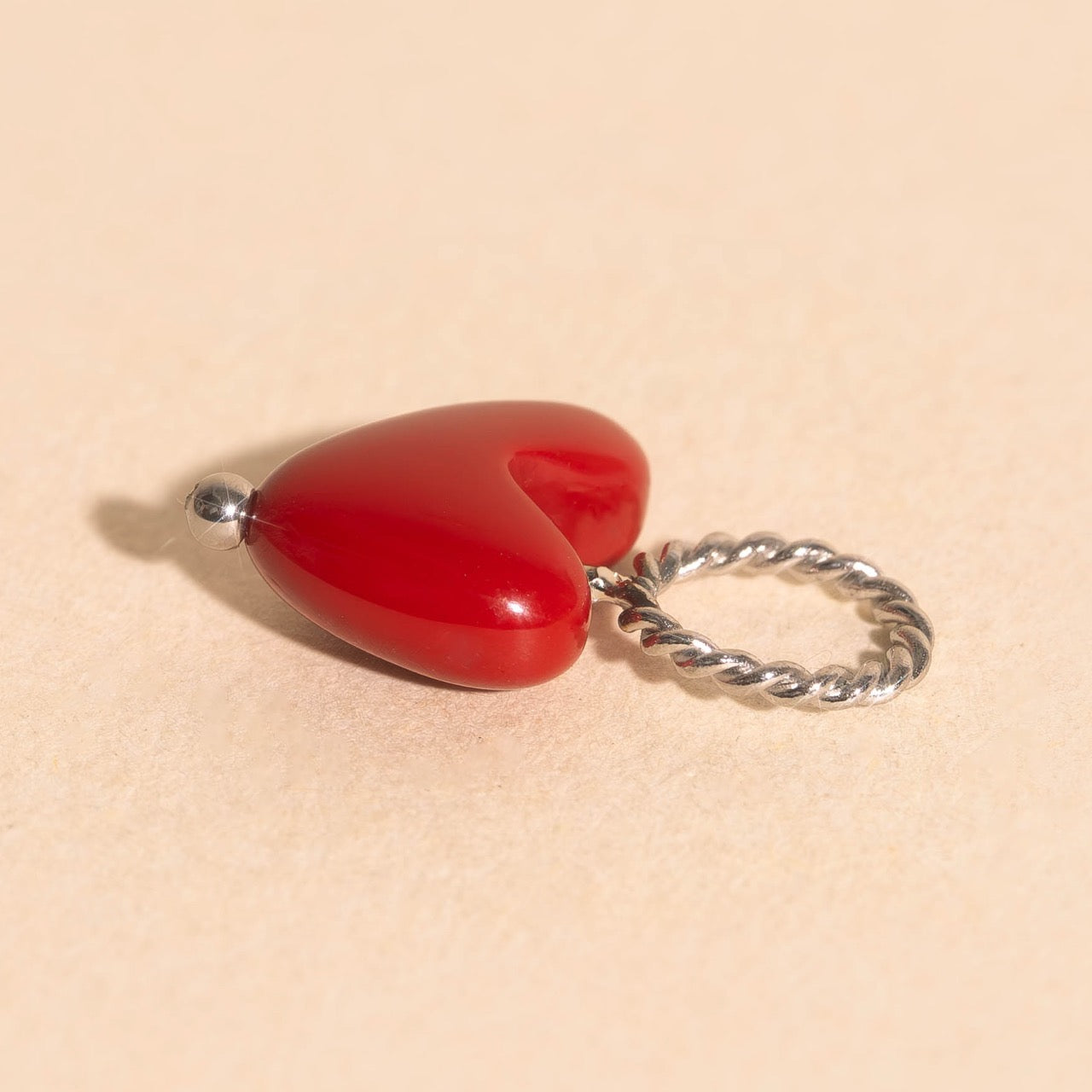 Heart Bead Necklace Charm