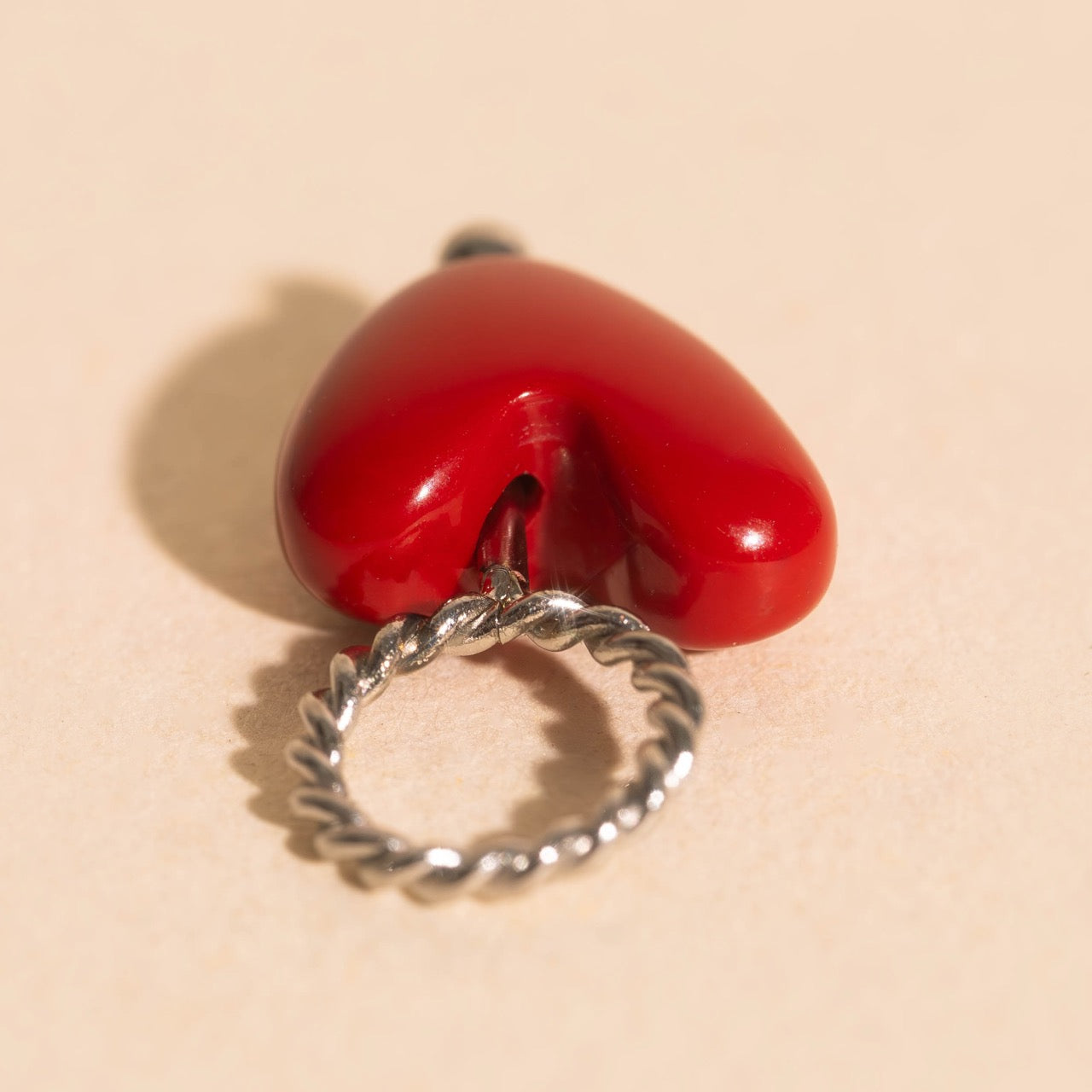 Heart Bead Necklace Charm