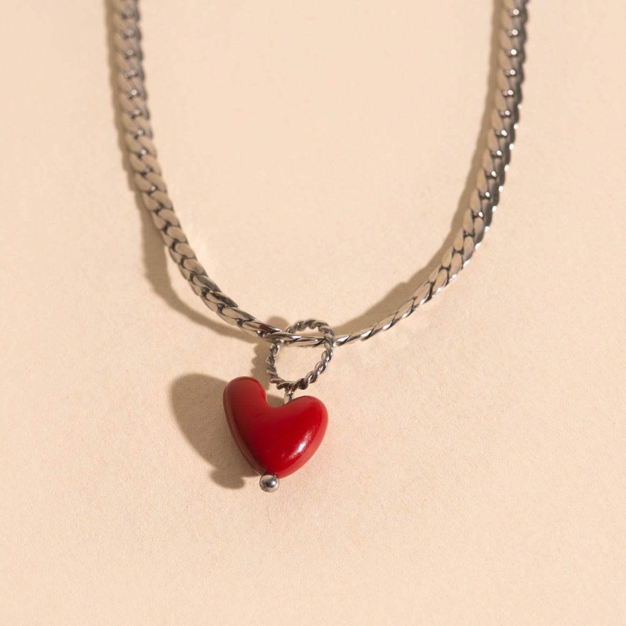 Heart Bead Necklace Charm