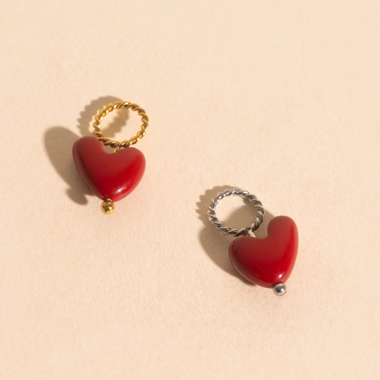 Heart Bead Necklace Charm