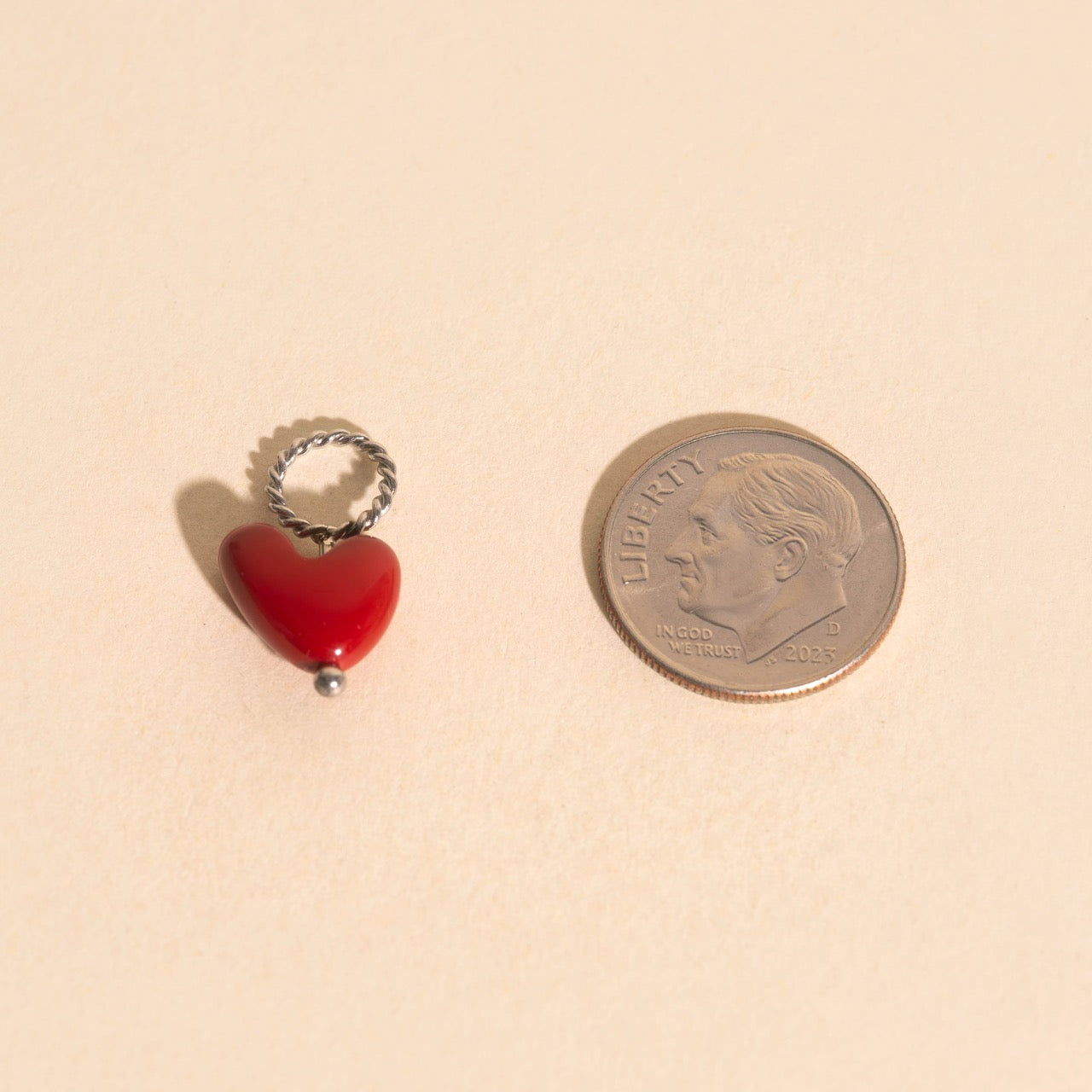 Heart Bead Necklace Charm