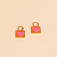 Heart Stamp Chunky Huggie Hoop Charms
