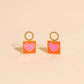 Heart Stamp Chunky Huggie Hoop Charms